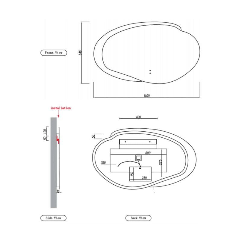 Aitana Organic Shaped LED Mirror