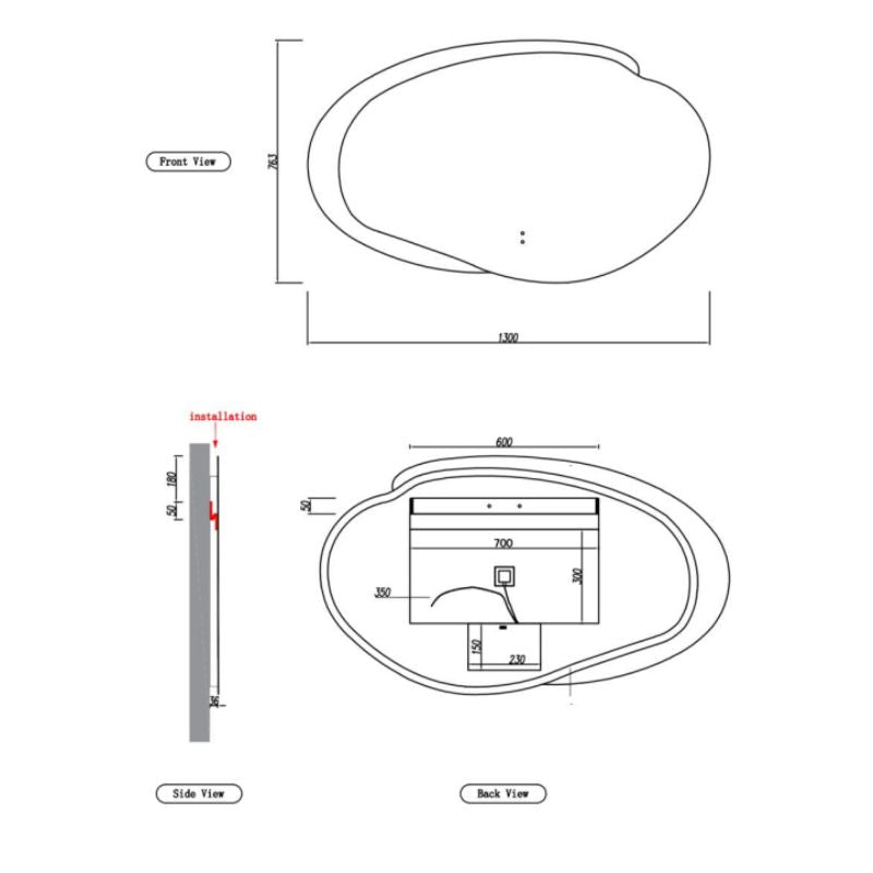 Aitana Organic Shaped LED Mirror