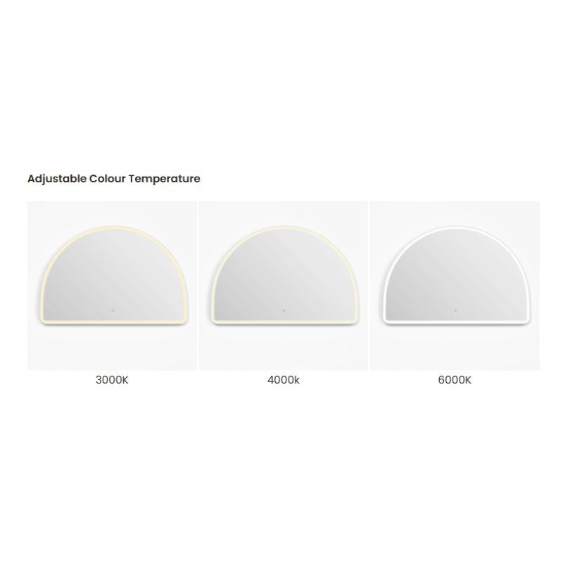 Moon Arched White Framed LED Mirror