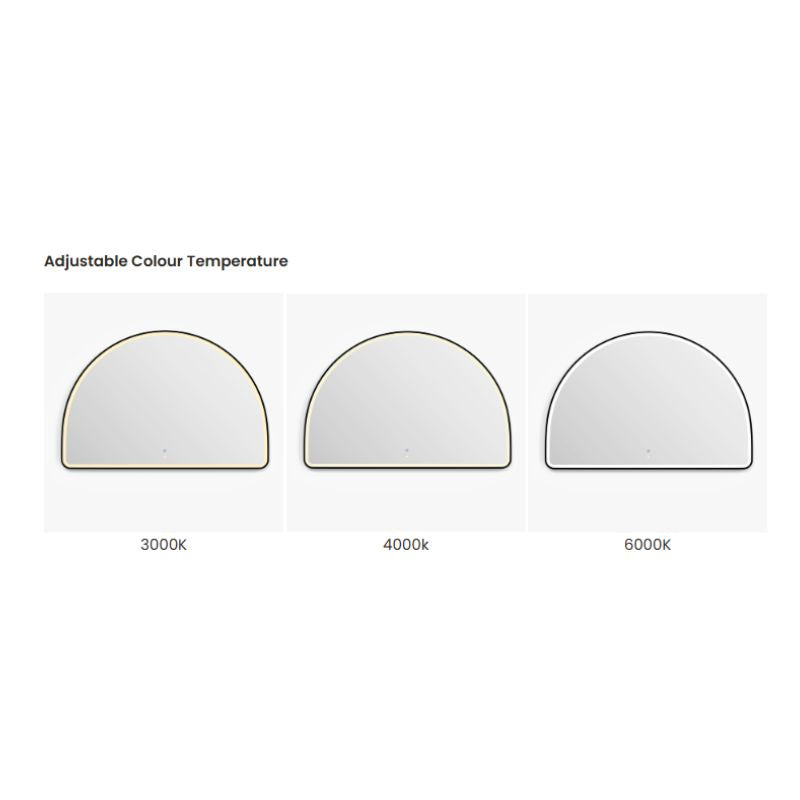 Moon Arched Black Framed LED Mirror