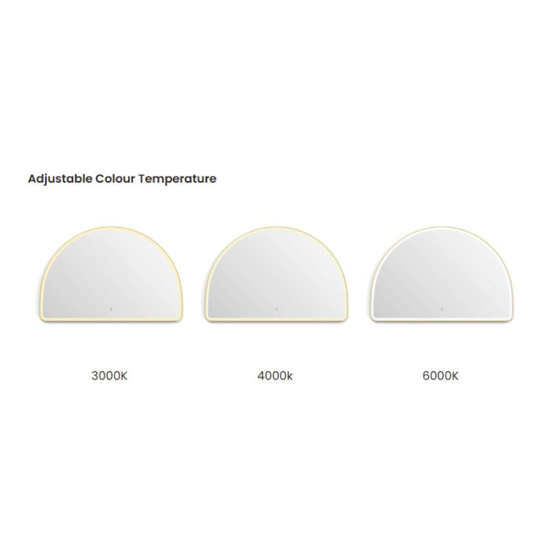 Moon Arched Gold Framed LED Mirror
