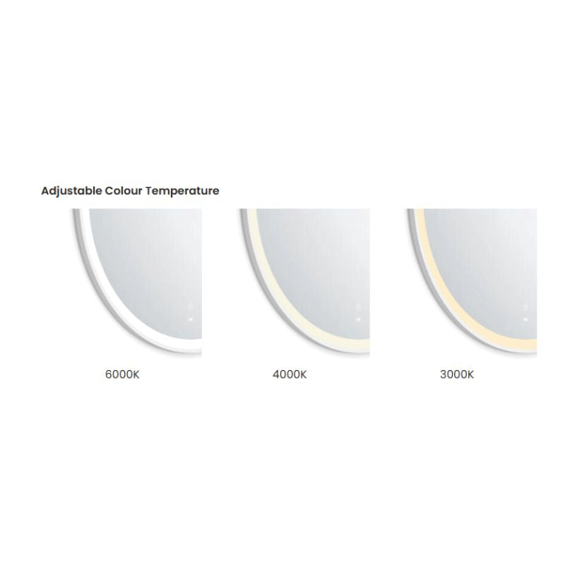 Cyrene White Round LED Mirror