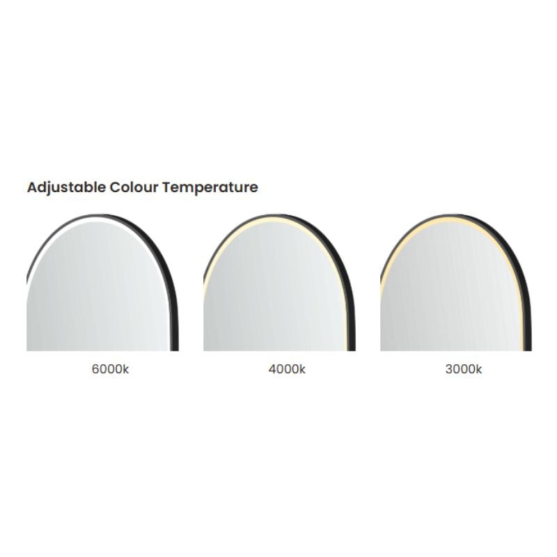 Flux Black Oval LED Mirror
