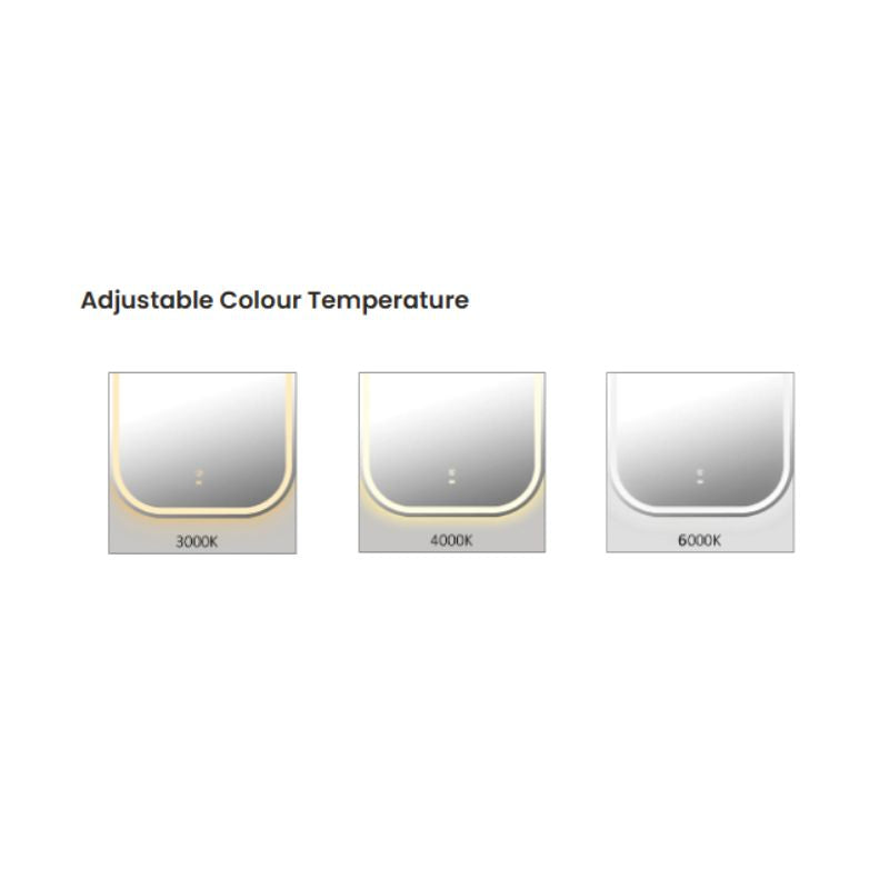 Charlie Upright Rounded White Framed LED Mirror