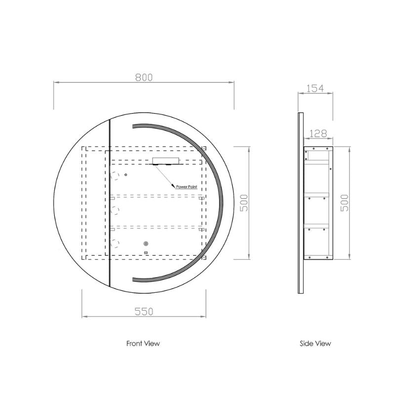 Alize Round LED Shaving Cabinet