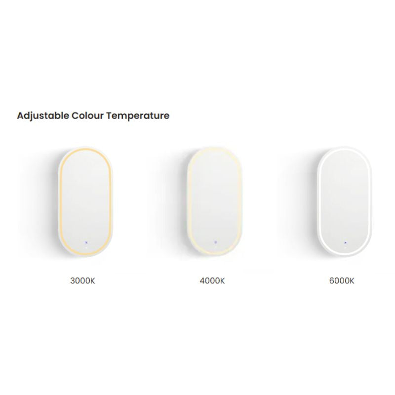 Flux Oval LED Cabinet - Natural Oak