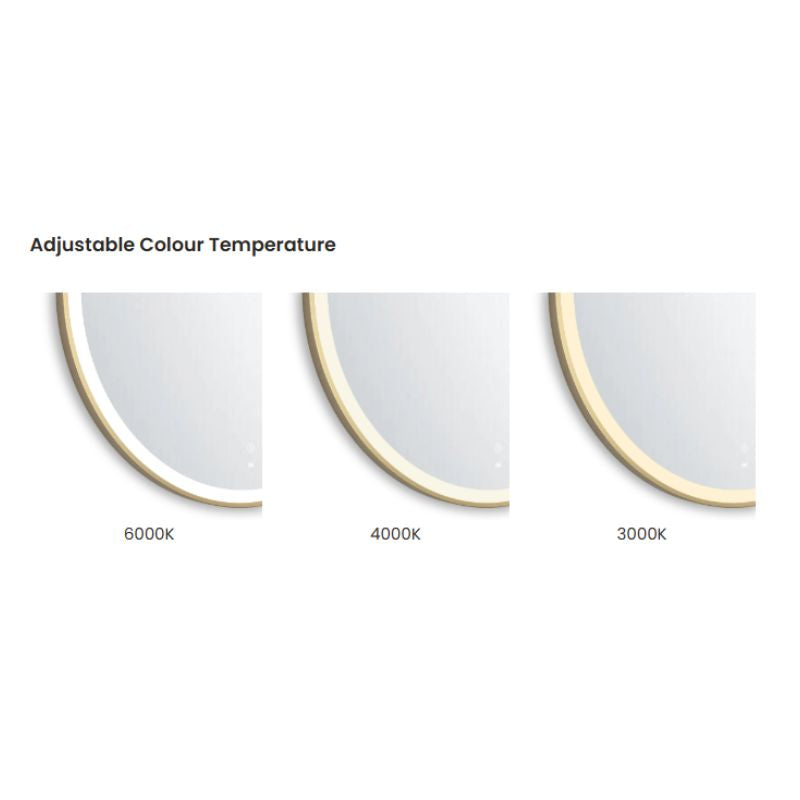 Flux Large Gold Oval LED Mirror
