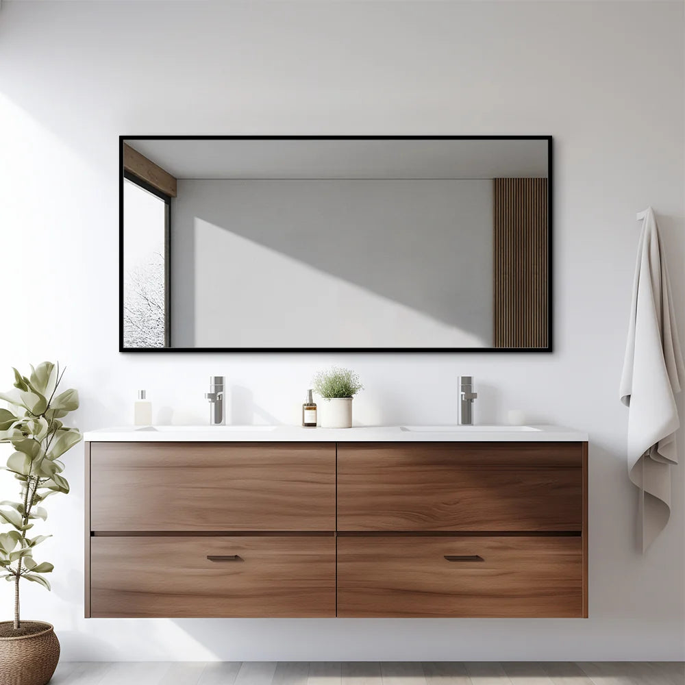 Valerian Black Framed Rectangular Mirror