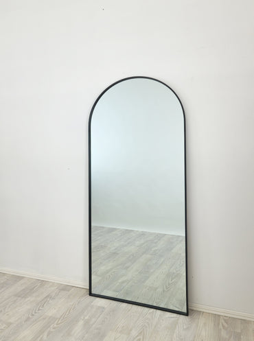 Valima Black Arched Floor Mirror