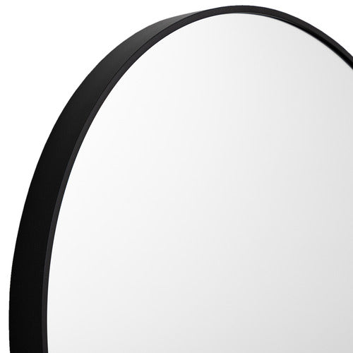 Valima Black Round Mirror