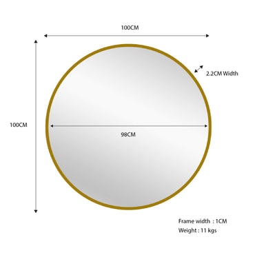 Valima Gold Round Mirror