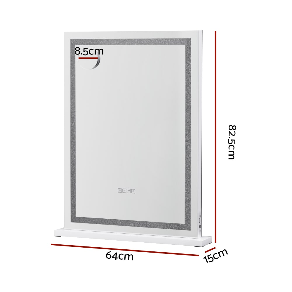Vertical Crystal Edge Bluetooth LED Makeup Mirror