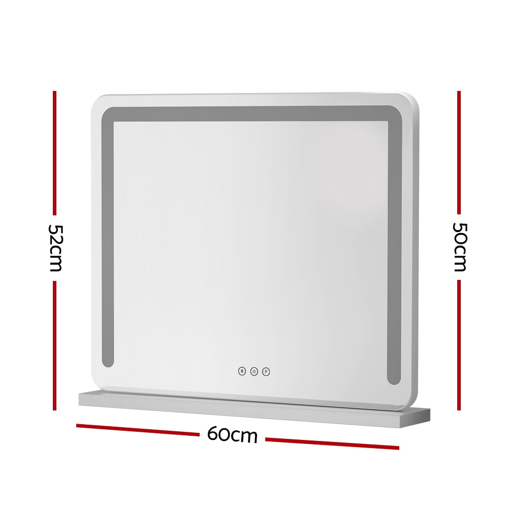 White Base Hollywood LED Tabletop Makeup Mirror