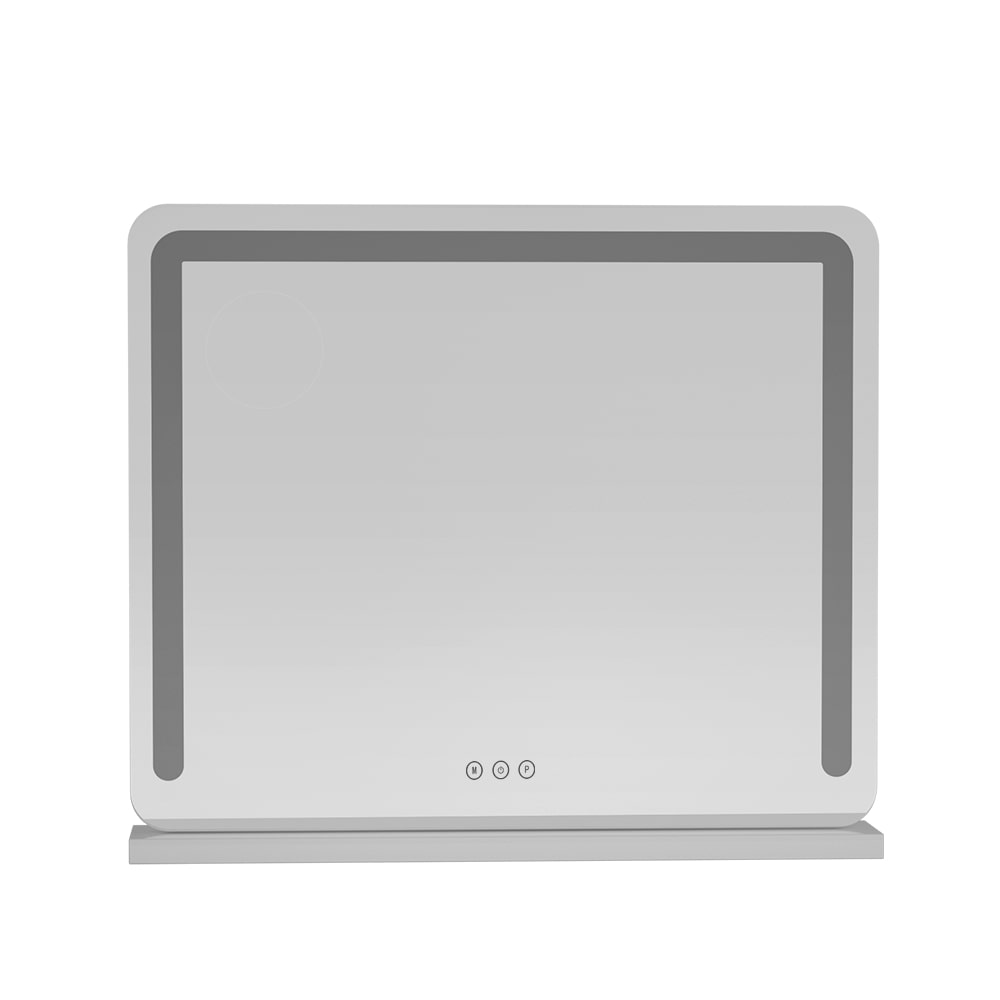 White Base Hollywood LED Tabletop Makeup Mirror