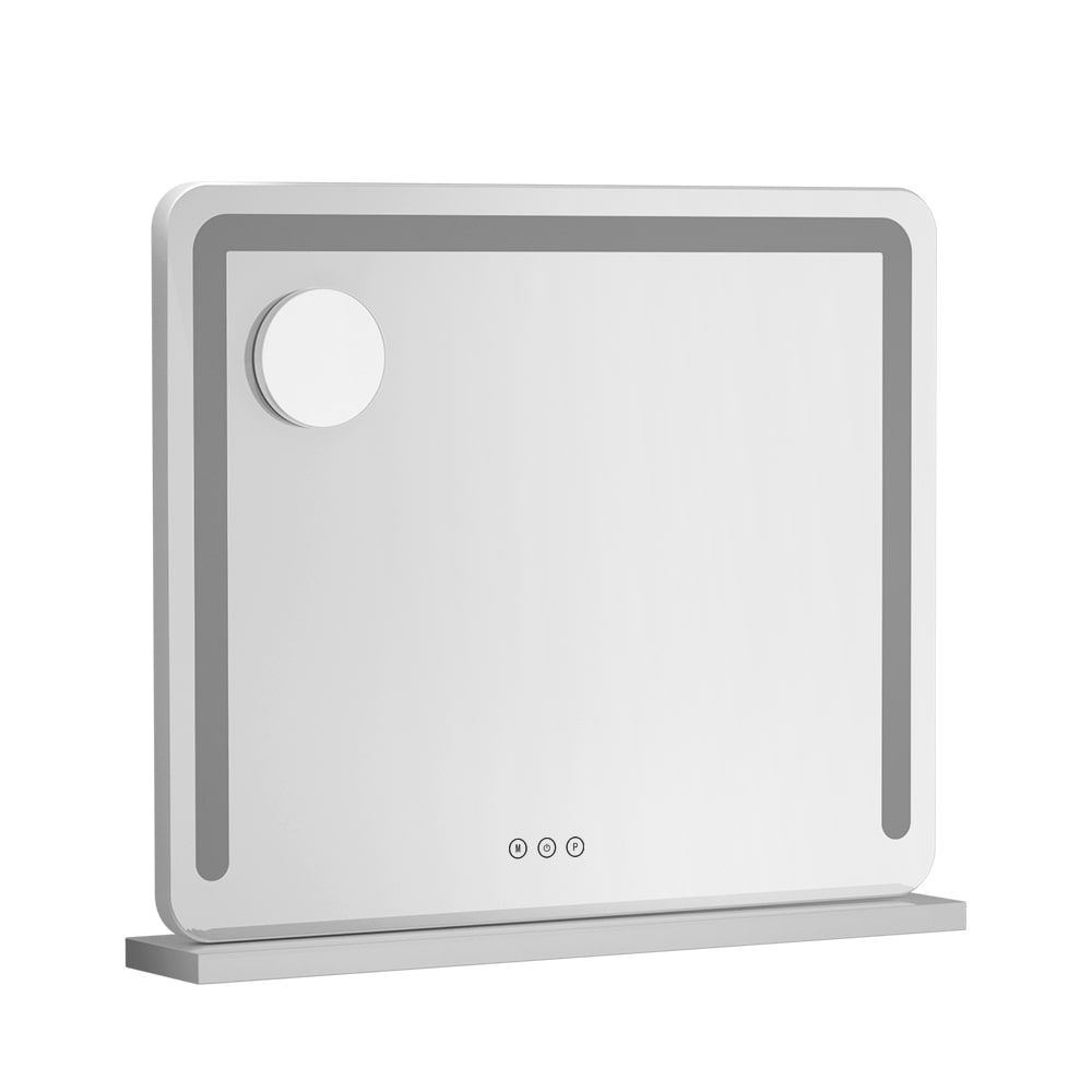 White Base Hollywood LED Tabletop Makeup Mirror
