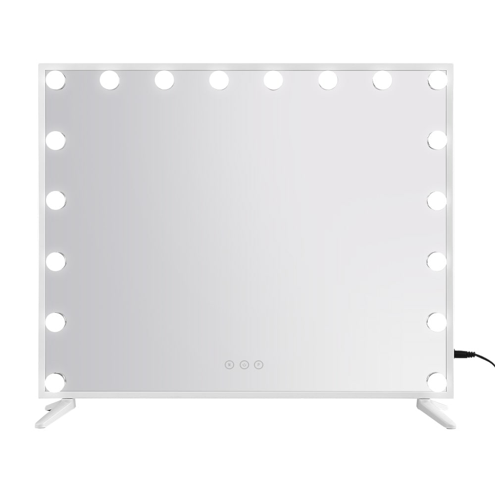 White Frame Hollywood LED Wall Makeup Mirror