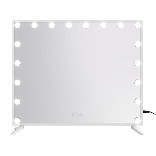 White Frame Hollywood LED Wall Makeup Mirror