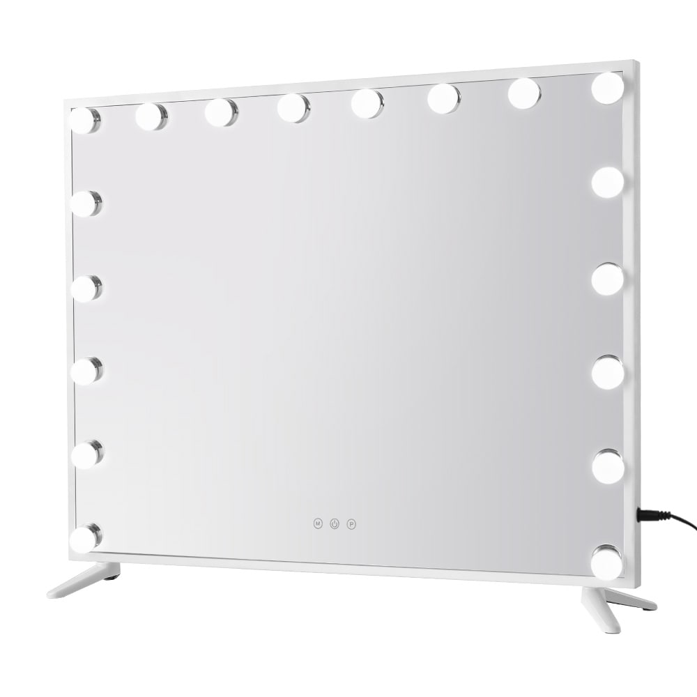 White Frame Hollywood LED Wall Makeup Mirror