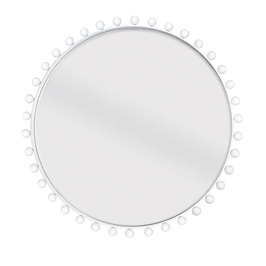 Birchgrove White Beaded Round Mirror