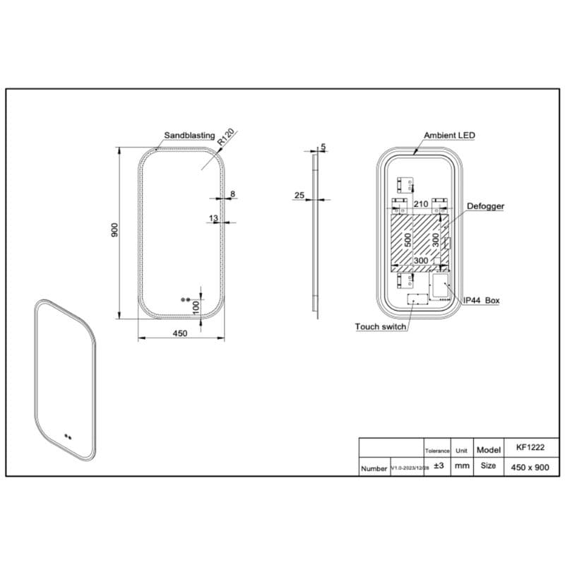 Xander Soft Rectangle LED Mirror