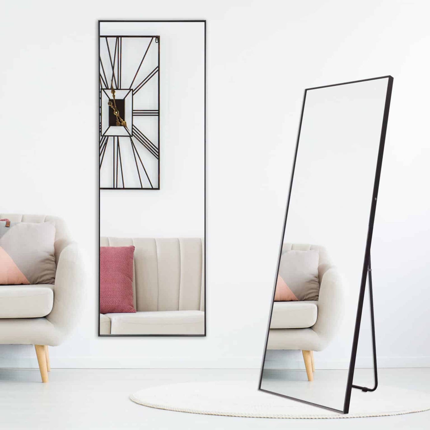 Zaya Black Rectangular Classic Mirror