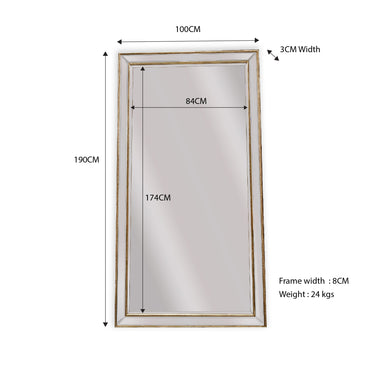 Zesar Gold Beaded Full Length Mirror