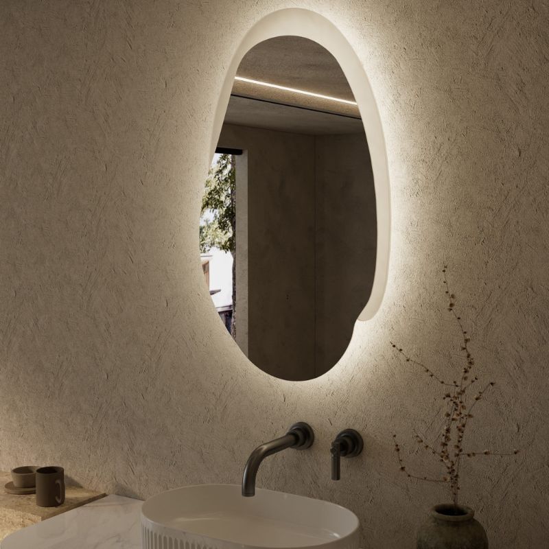 Zinnia Organic Shaped LED Mirror