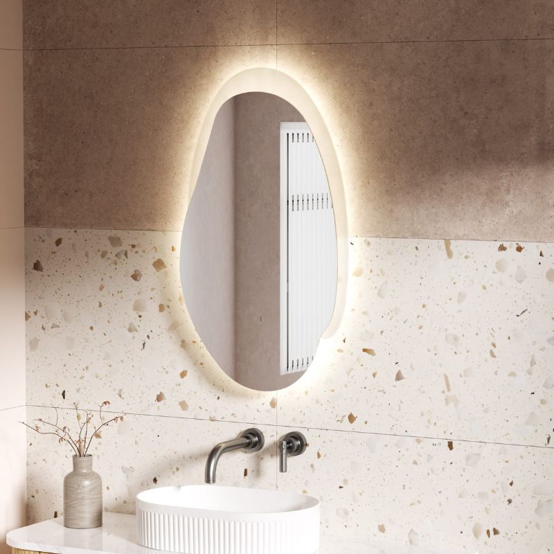Zinnia Organic Shaped LED Mirror
