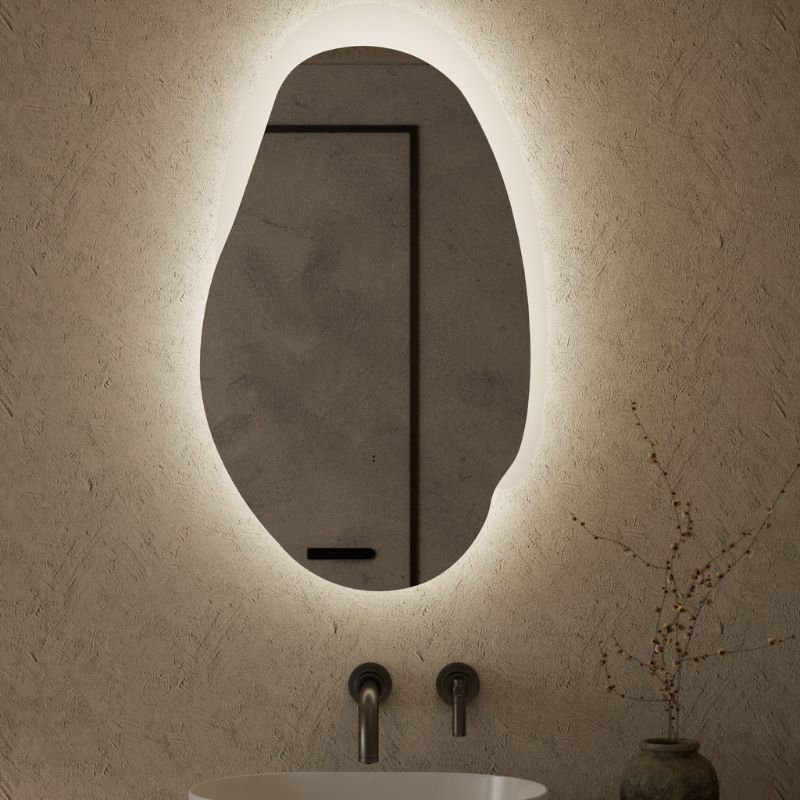 Zinnia Organic Shaped LED Mirror
