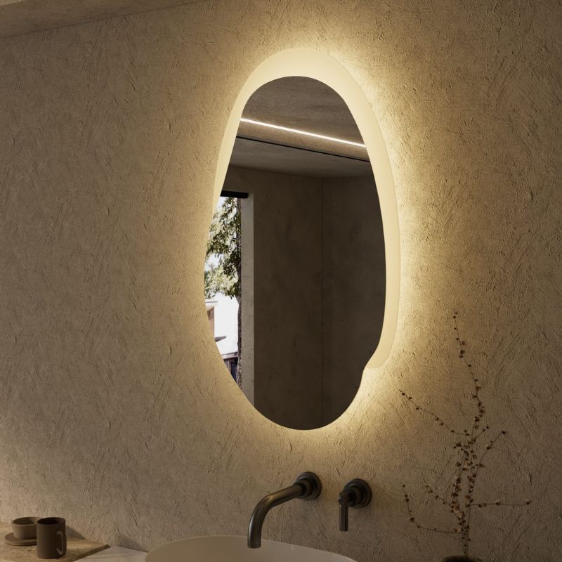 Zinnia Organic Shaped LED Mirror