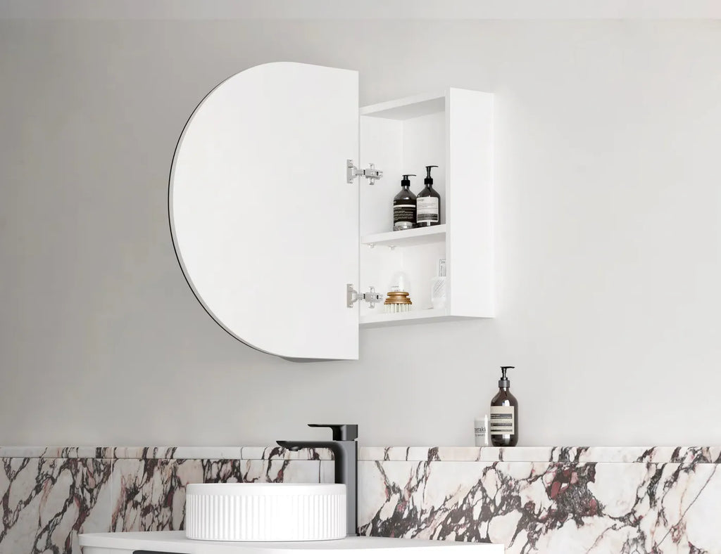 Zara 2 Door Oval LED Shaving Cabinet - White