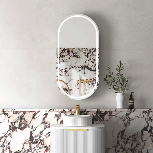 Flux Oval LED Cabinet - White