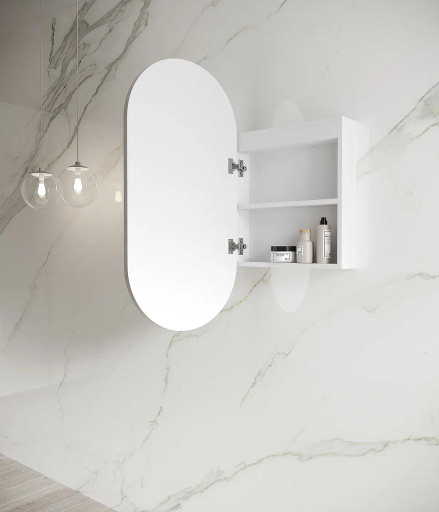 Flux Oval LED Cabinet - White