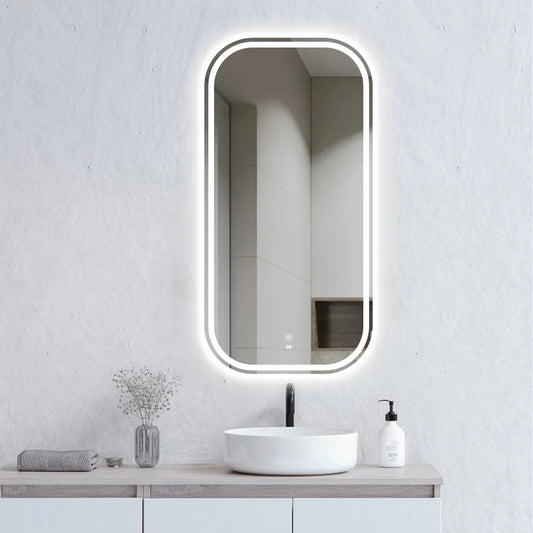Charlie Upright Rounded Frameless LED Mirror