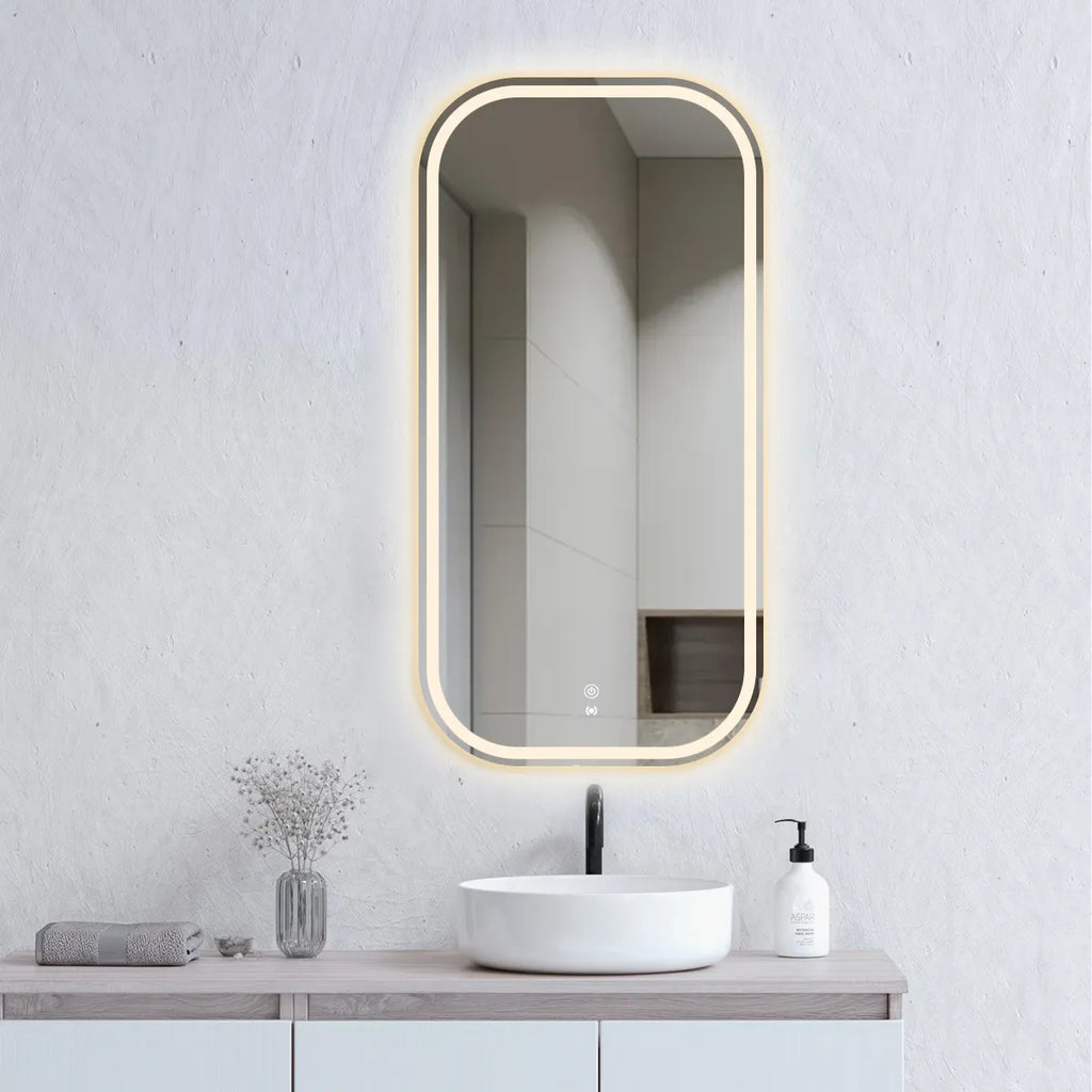 Charlie Upright Rounded Frameless LED Mirror
