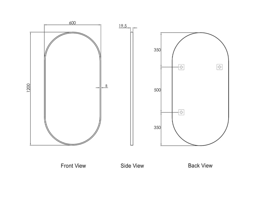 Flux Gold Oval Mirror