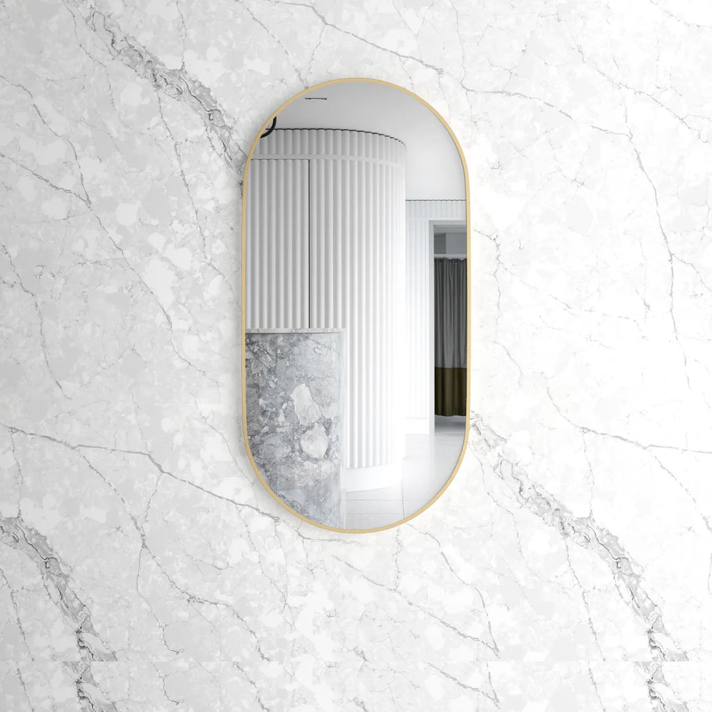Flux Gold Oval Mirror
