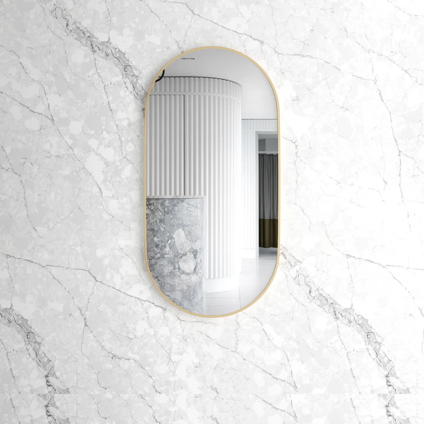 Flux Gold Oval Mirror
