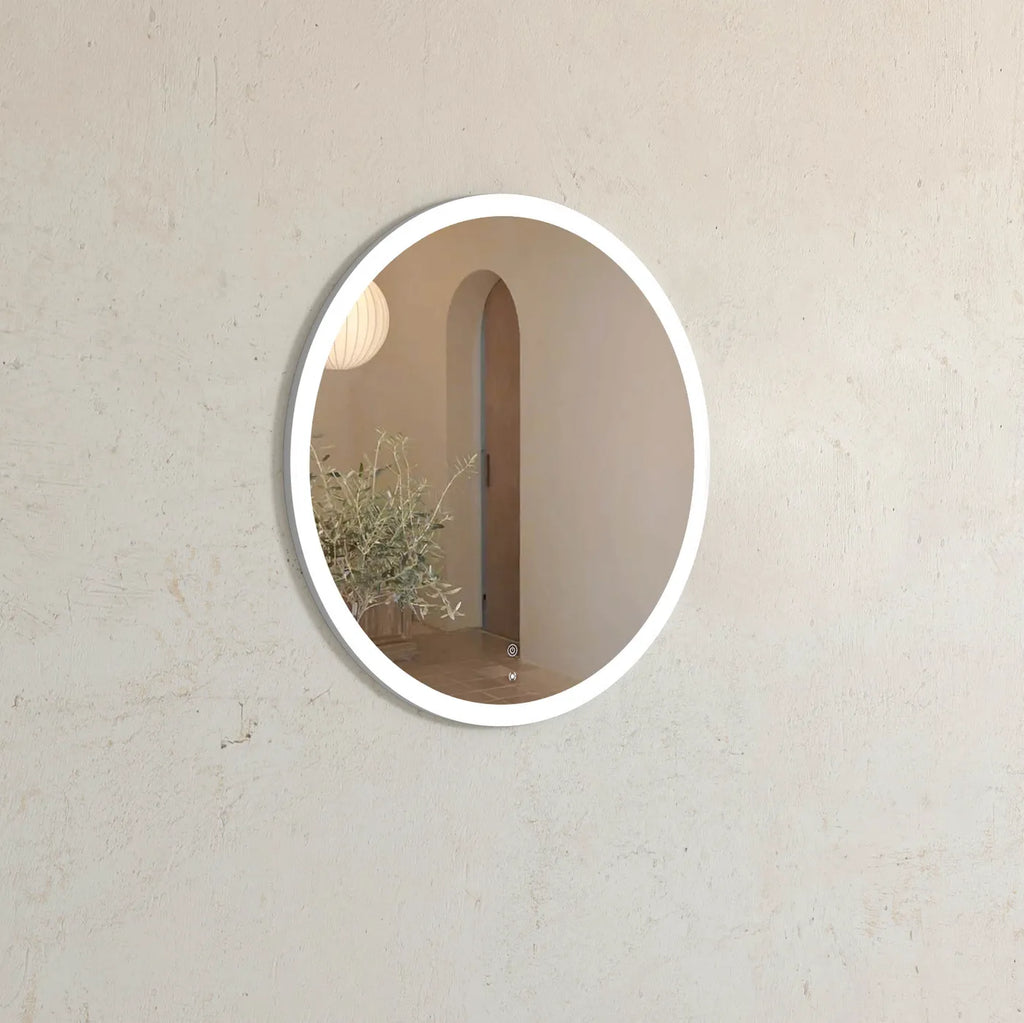 Cyrene White Round LED Mirror