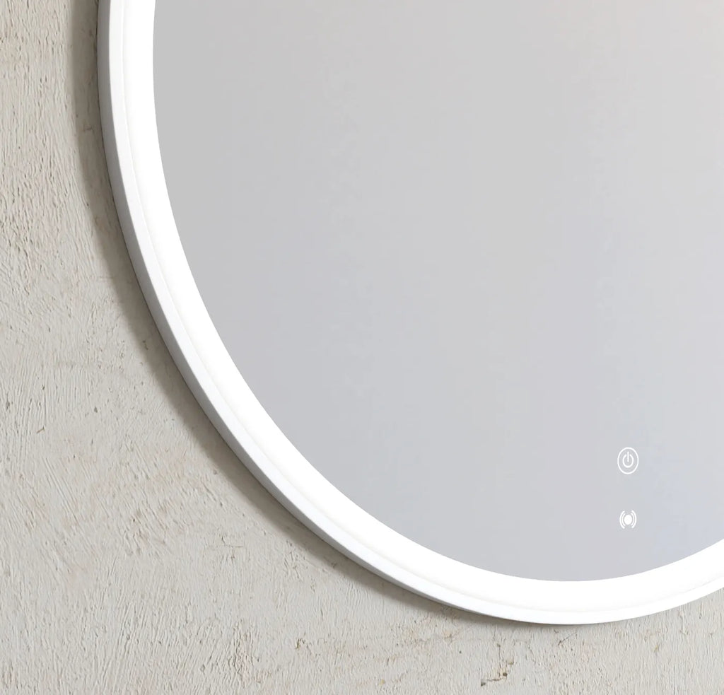 Cyrene White Round LED Mirror