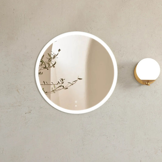 Cyrene White Round LED Mirror