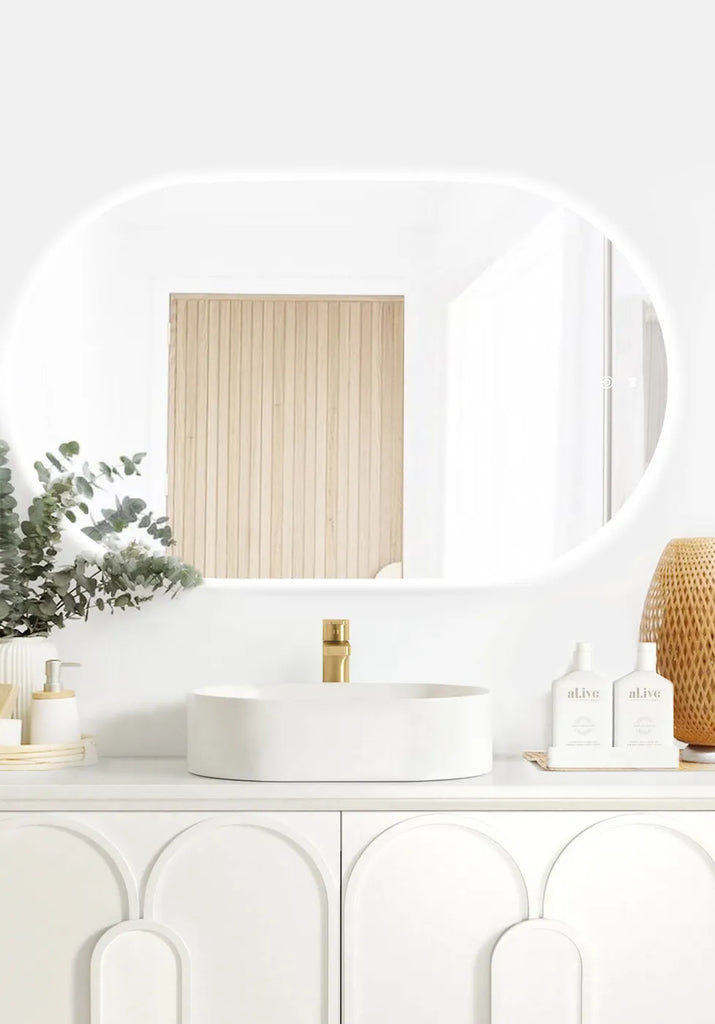 Flux Large Oval Frameless LED Mirror