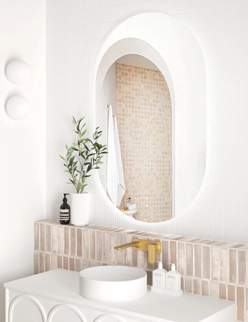 Flux Large Oval Frameless LED Mirror