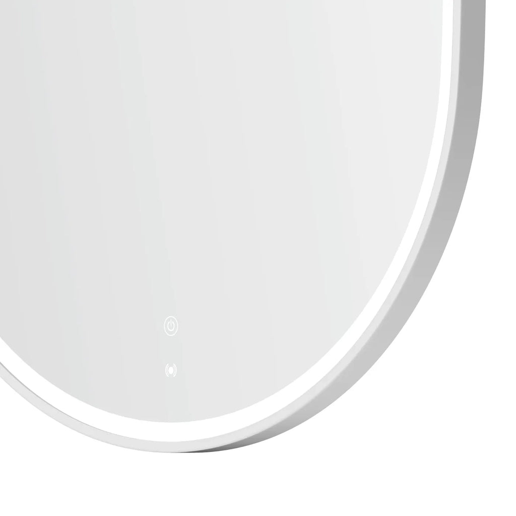 Flux Large White Oval LED Mirror