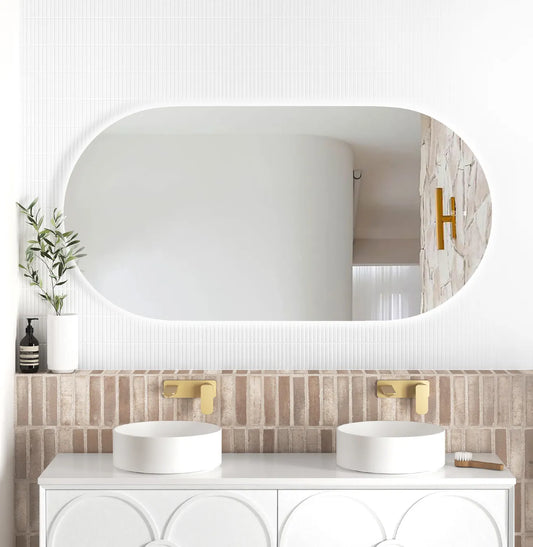 Flux Large Oval Frameless LED Mirror