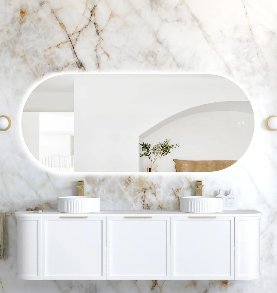Flux Large Oval Frameless LED Mirror