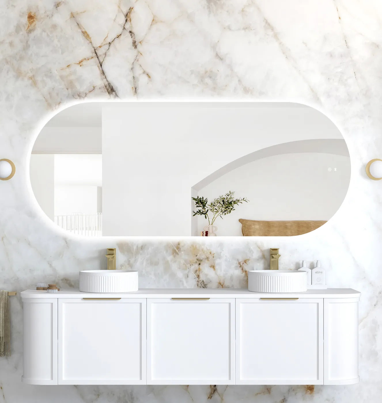 Flux Large Oval Frameless LED Mirror