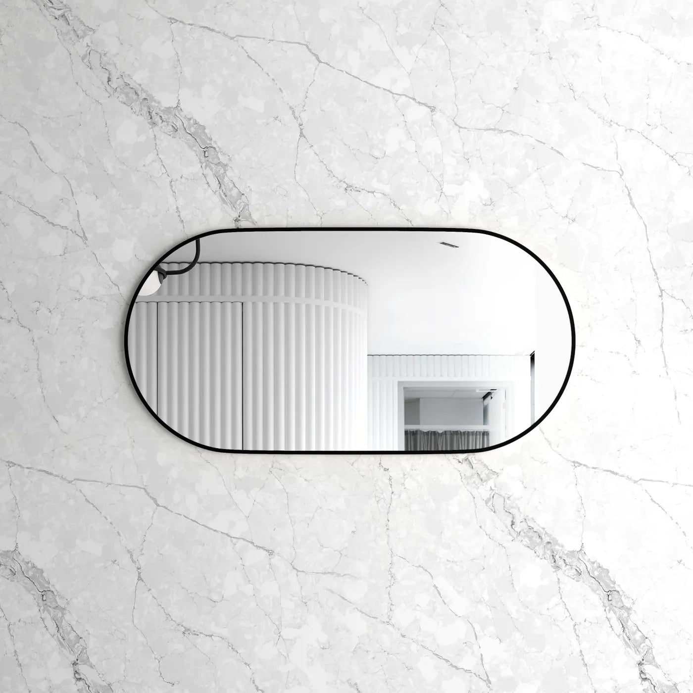 Flux Black Oval Mirror