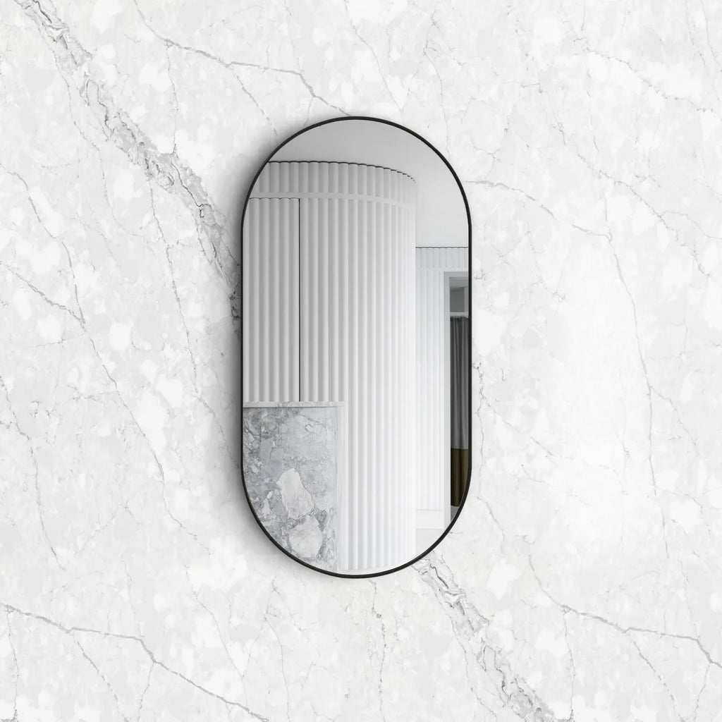 Flux Black Oval Mirror