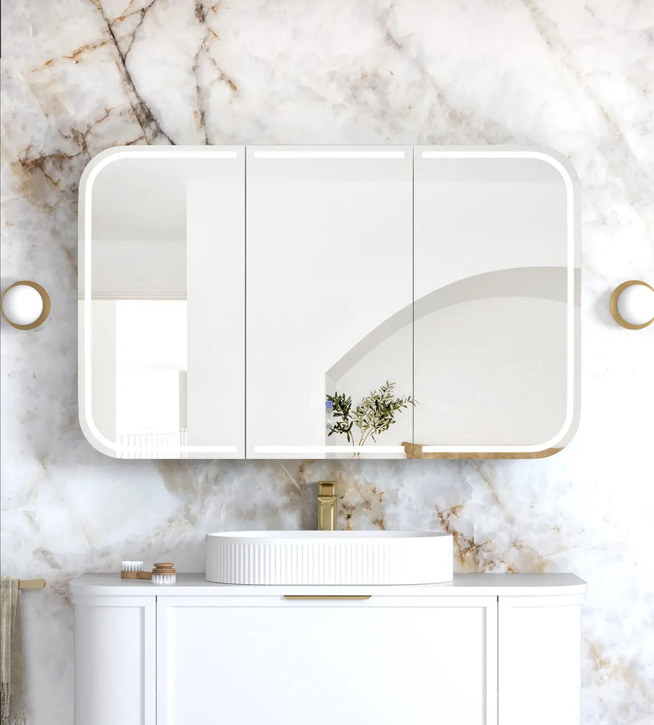Charlie 3 Door LED Shaving Cabinet - White